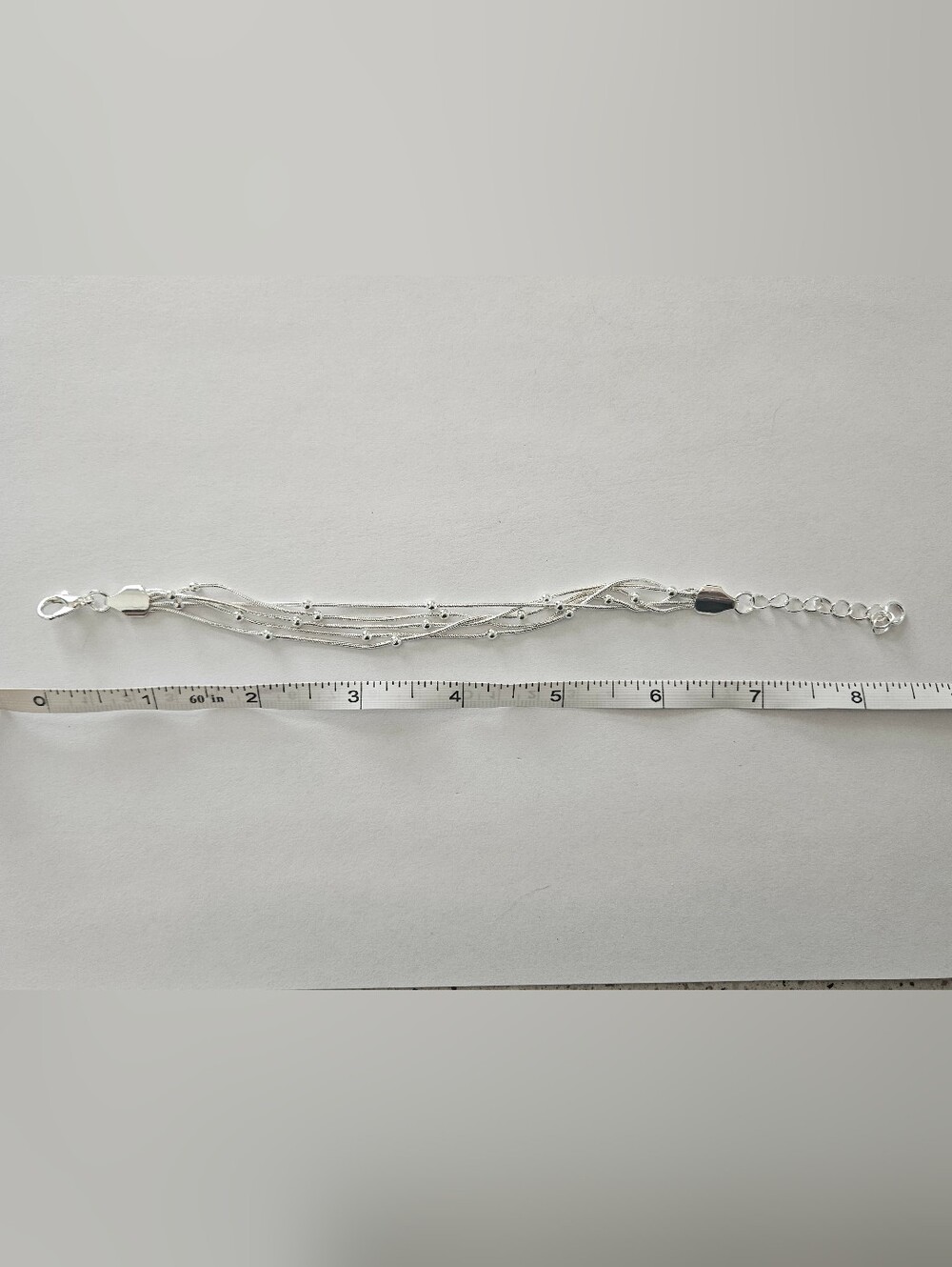 NWT Silver Multi-Strand Beaded Bracelet Bridal Wedding Prom Party Feminine - Picture 4 of 6